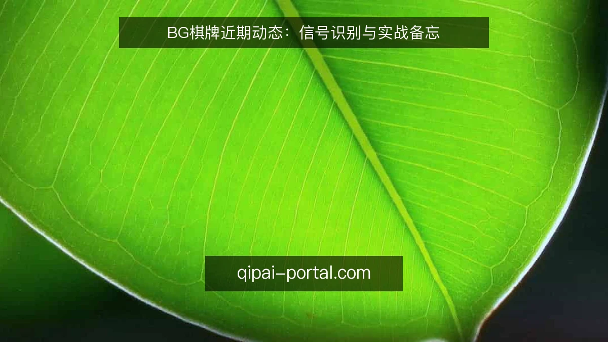 BG棋牌近期动态:信号识别与实战备忘